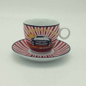 Retro Classic Car Diner Teacup and Saucer Set